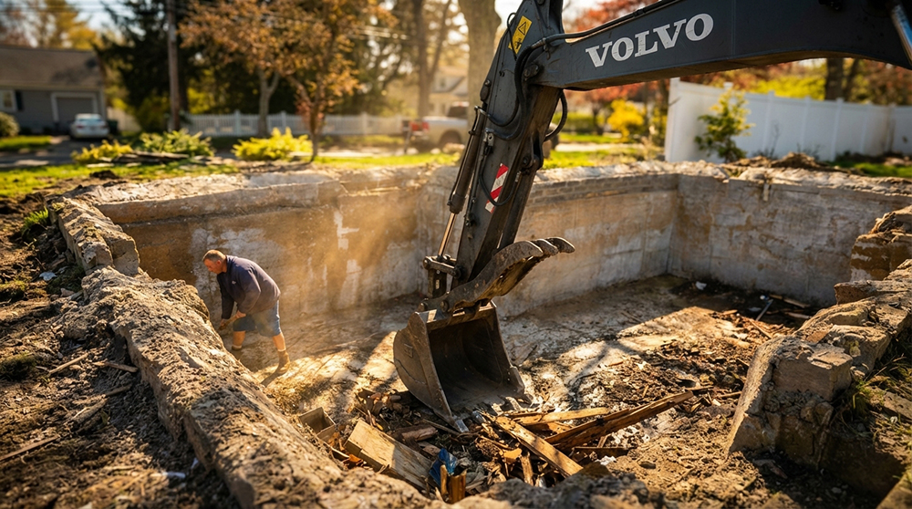 Residential foundation excavation project